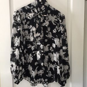 Chico’s Black and white print blouse